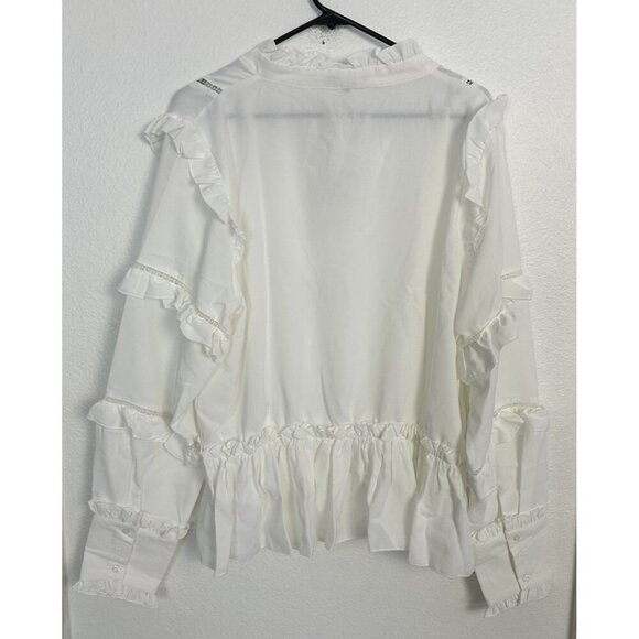 In The Style x Lorna Luxe ruffle trim blouse in white Size 20 New - Picture 15 of 16